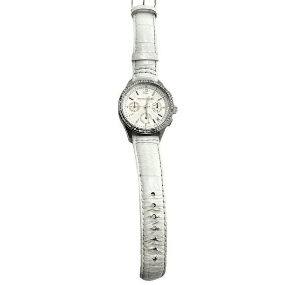 Michael Kors Women\'s Wristwatch Embossed Genuine Leather Stainless Steel White main image 7